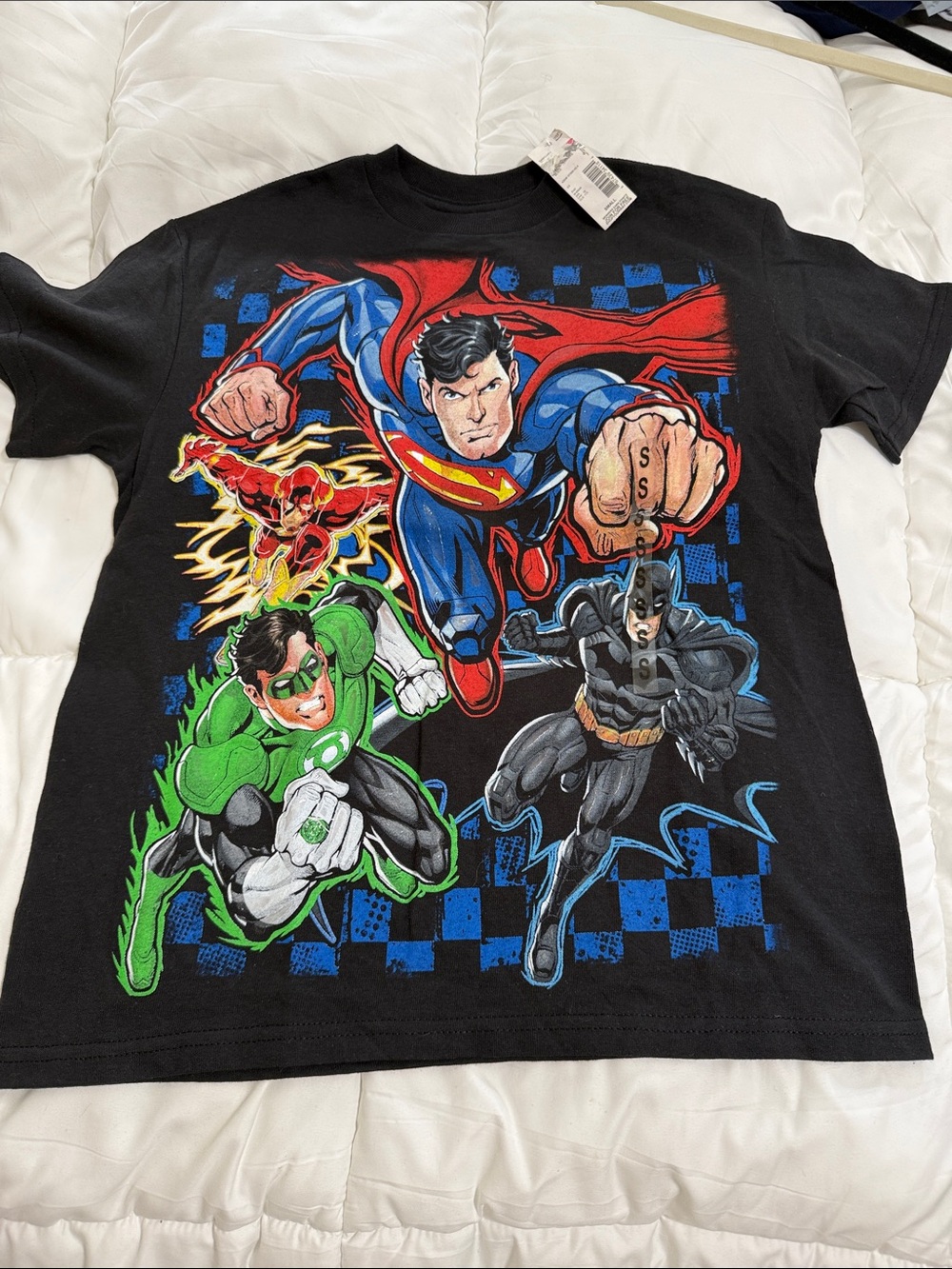 DC Comics Kids Black Superheroes Graphic Tee - Superman, Batman & Green Lantern